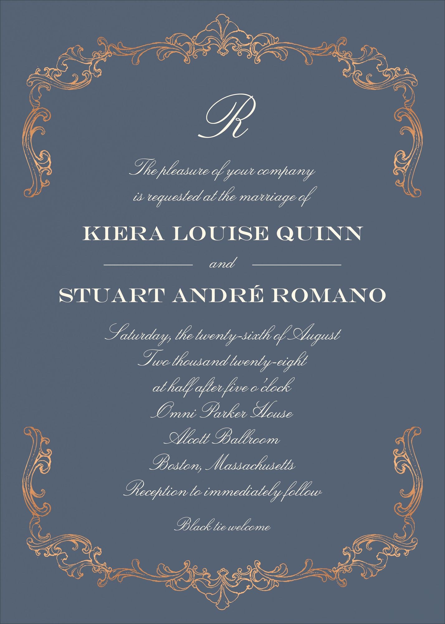 Gilded Filigree Foil Wedding Invitation - Image 2