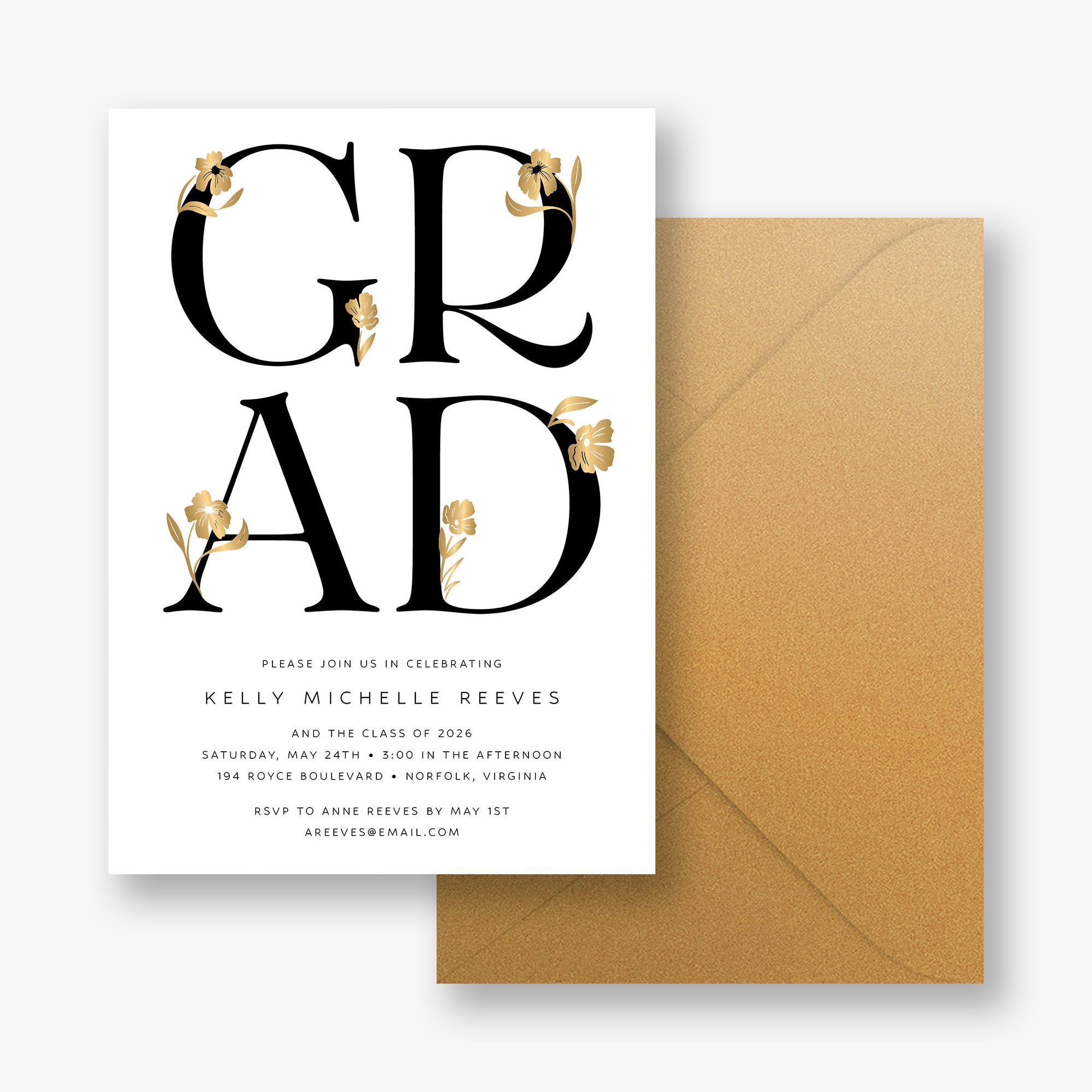 Les Fleurs Foil Graduation Announcement - Image 5