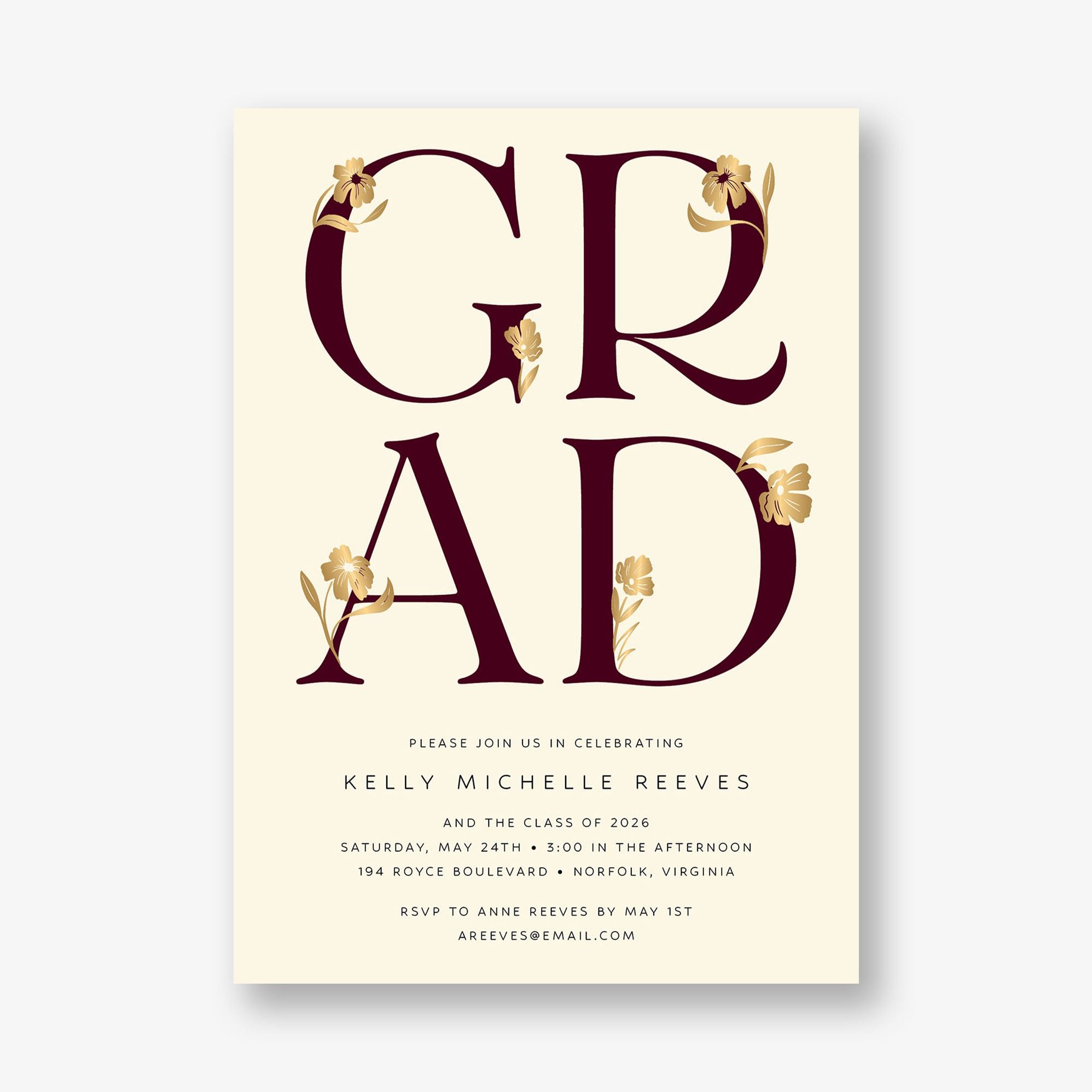 Les Fleurs Foil Graduation Announcement - Image 6