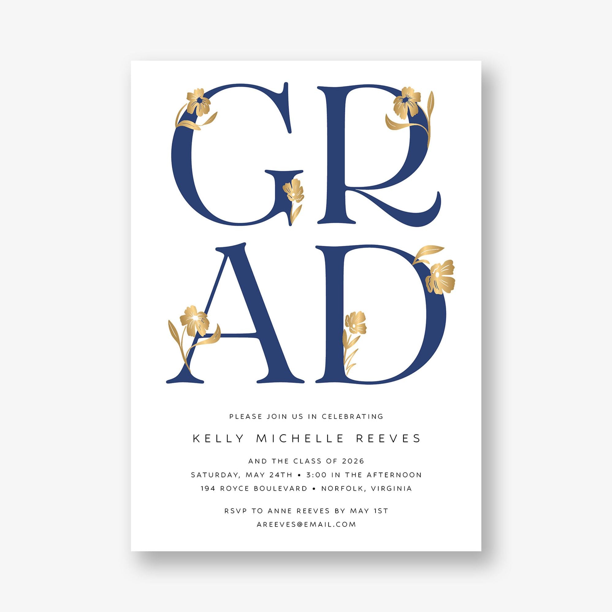 Les Fleurs Foil Graduation Announcement - Image 7