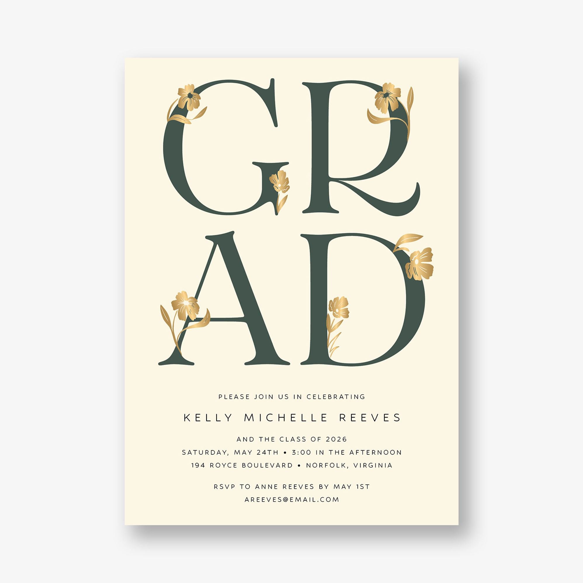 Les Fleurs Foil Graduation Announcement - Image 8