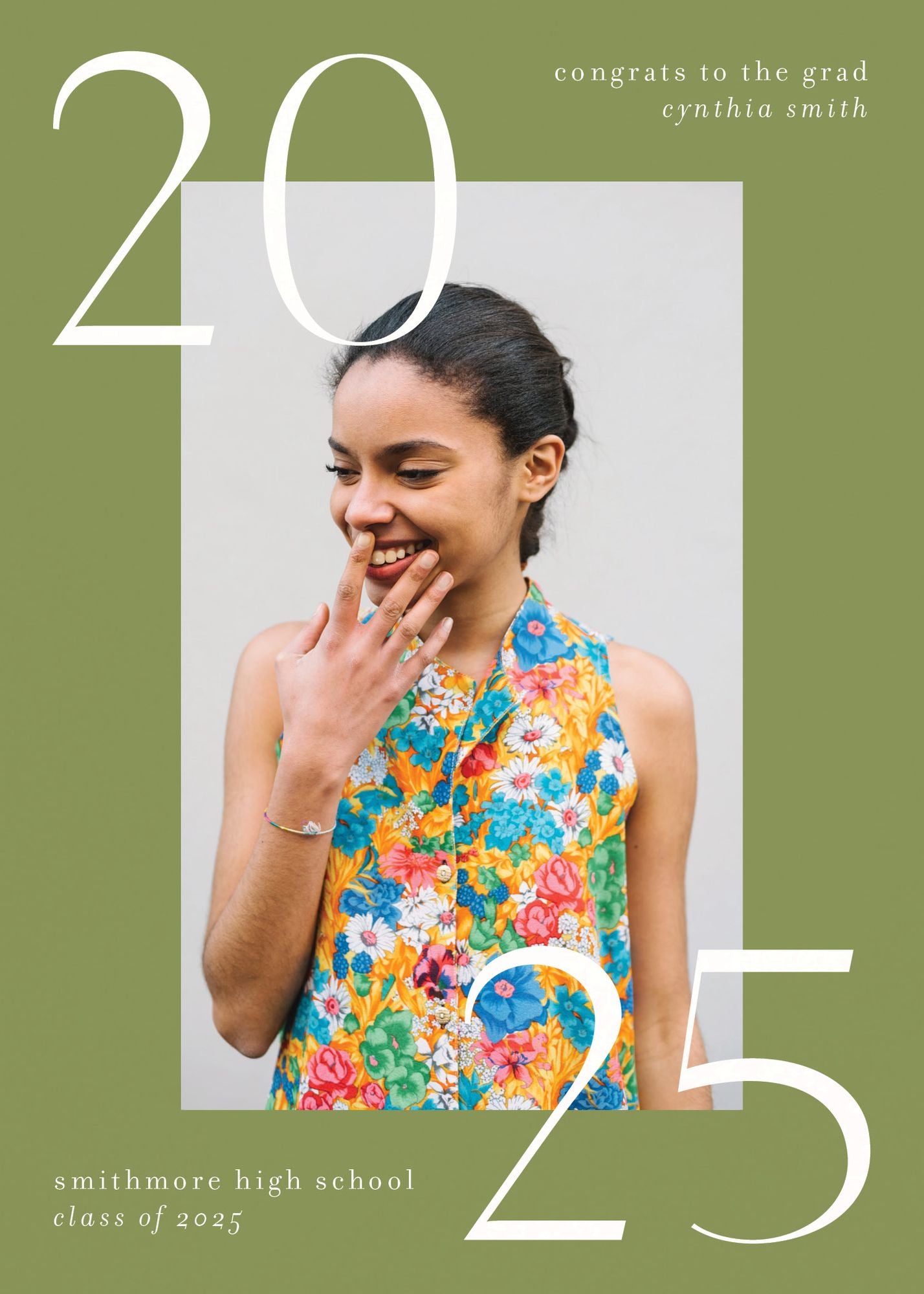 Big Bright Border Photo Graduation Announcement - Image 3