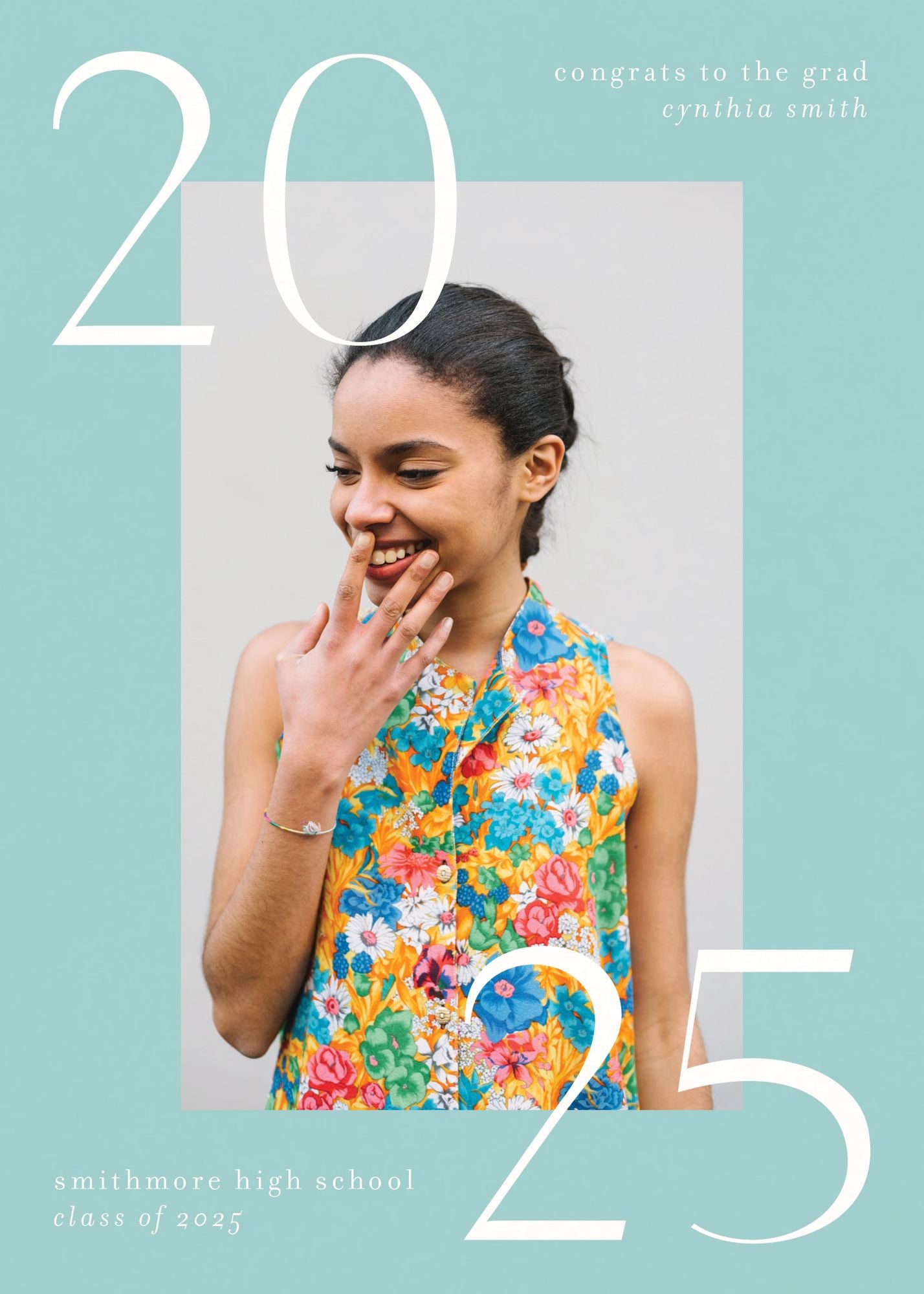 Big Bright Border Photo Graduation Announcement - Image 6