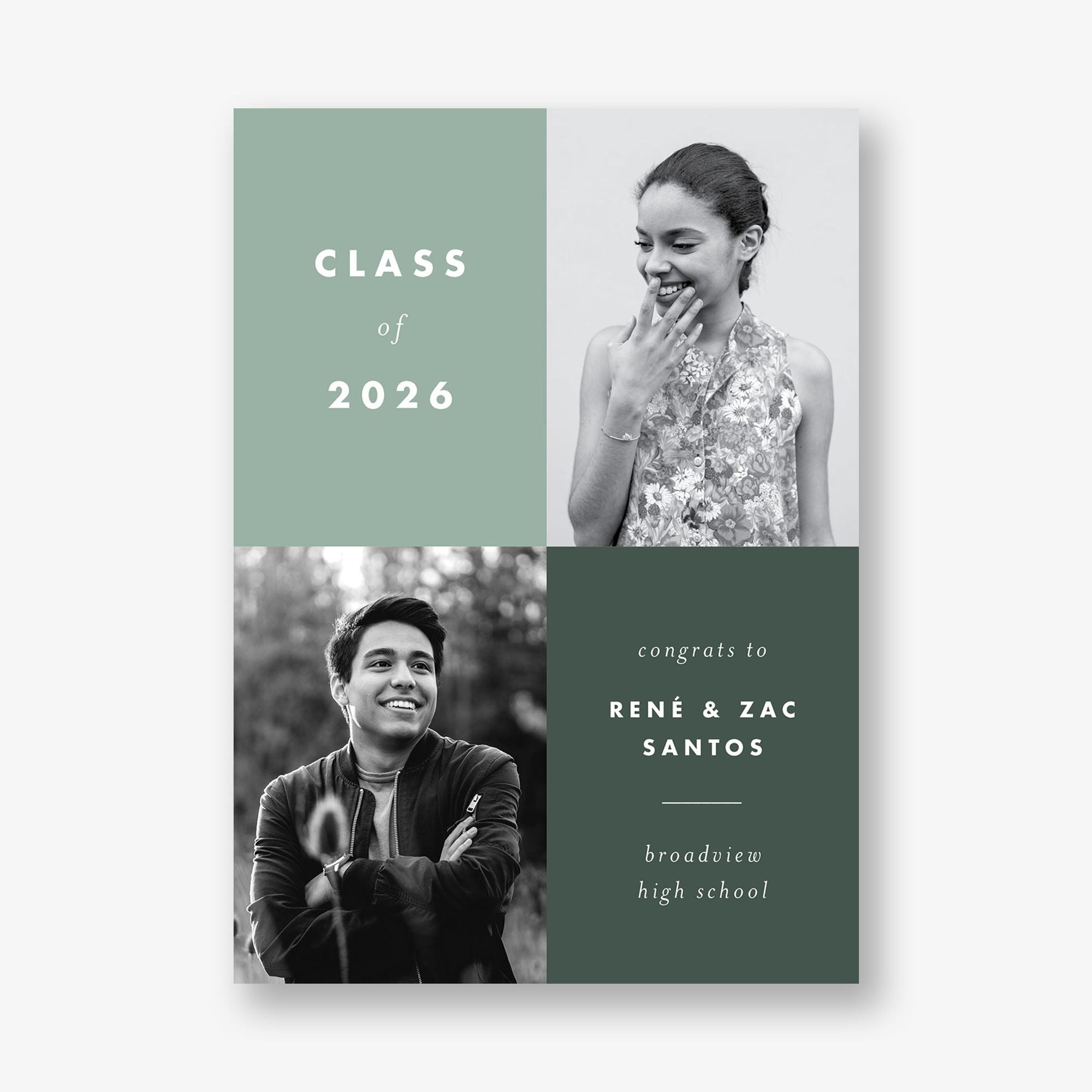 Color Blocks Dual Photo Graduation Announcement - Image 4