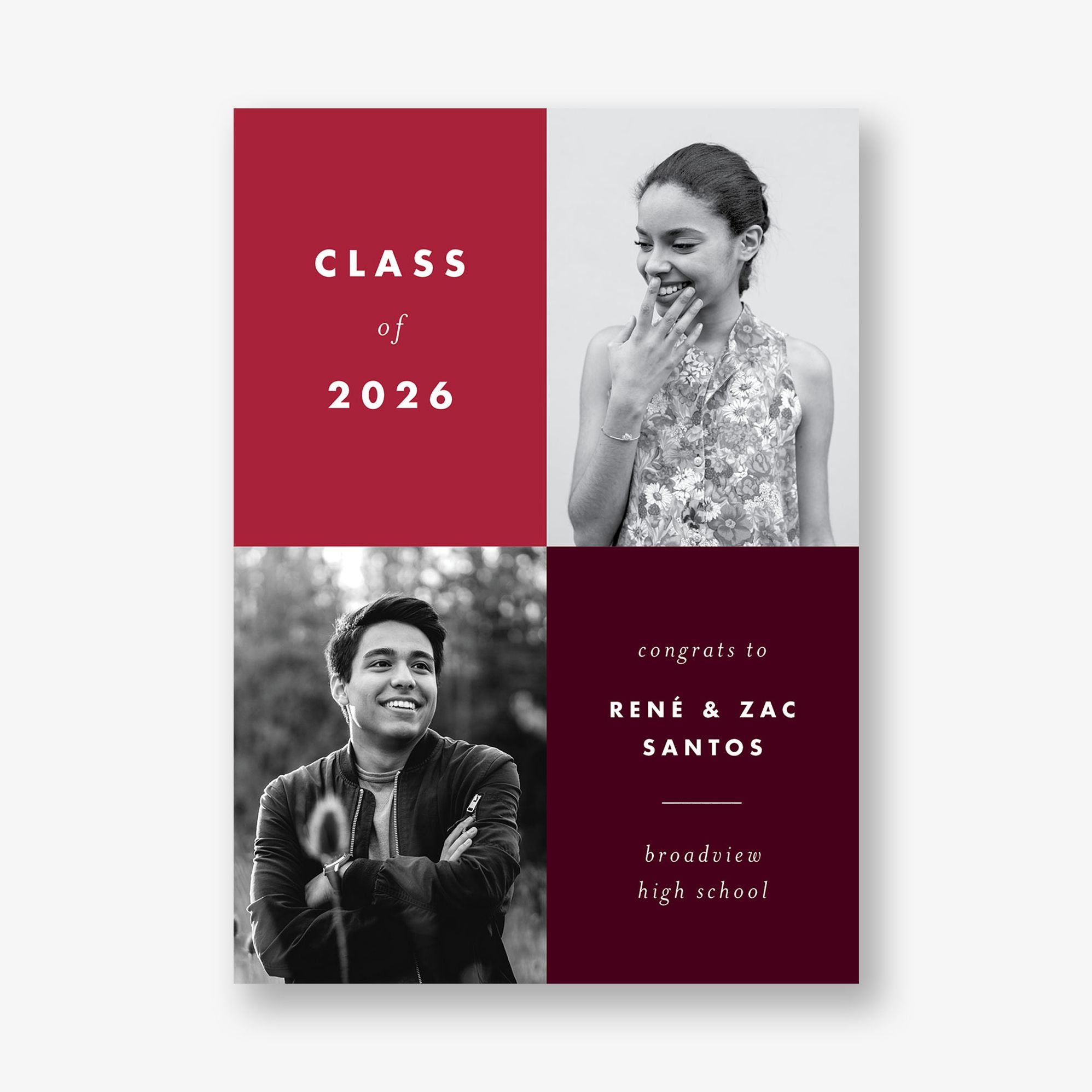 Color Blocks Dual Photo Graduation Announcement - Image 5