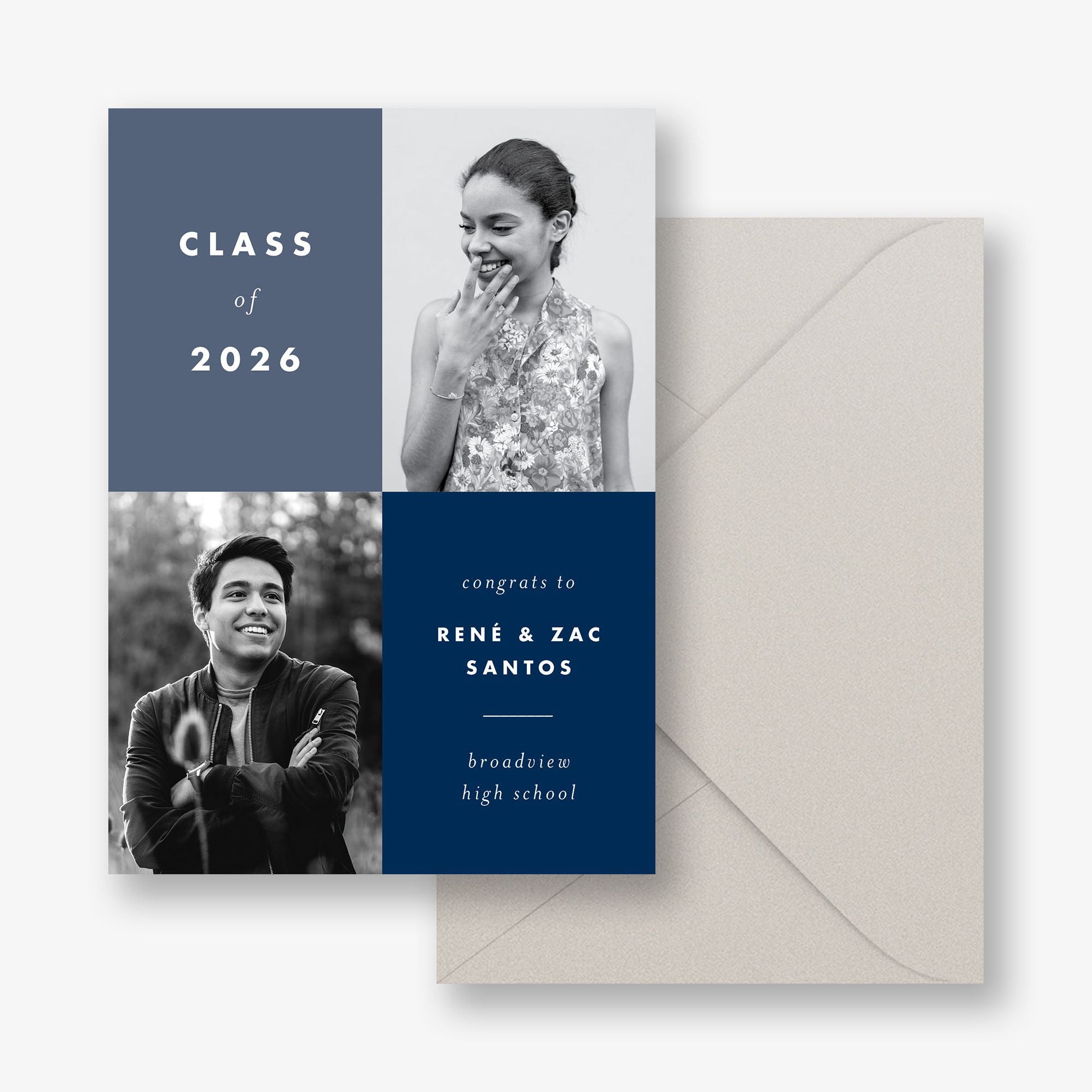 Color Blocks Dual Photo Graduation Announcement - Image 6