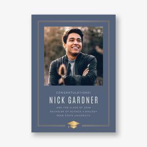 Classic Cap Foil Photo Graduation Announcement