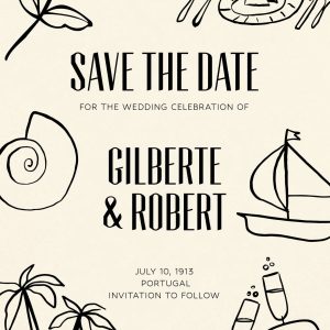 Coastal Toast on Cream Save the Date