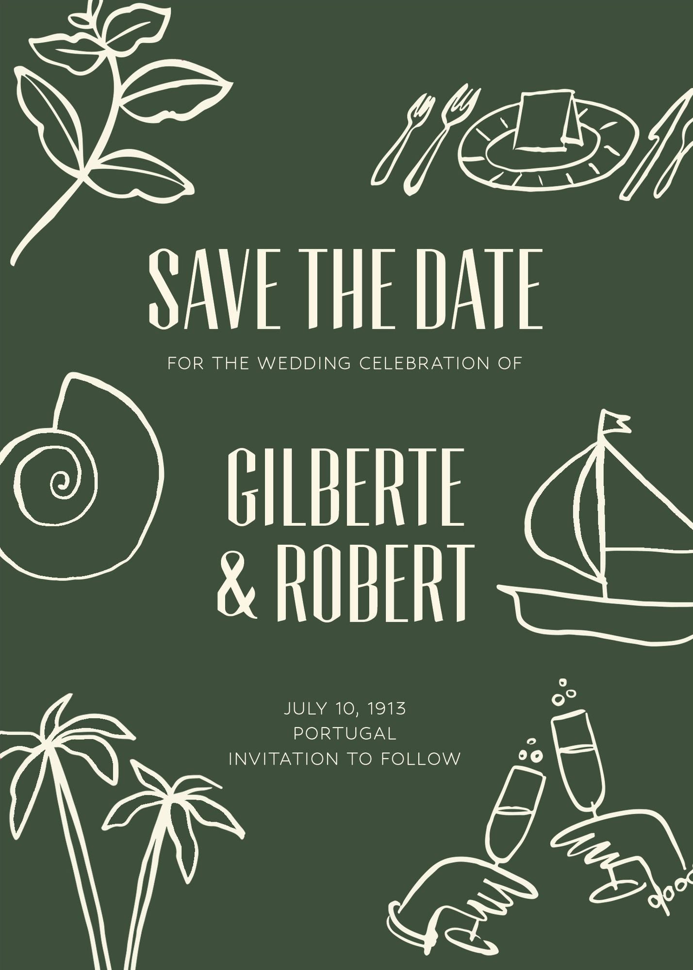 Coastal Toast on Cream Save the Date - Image 2