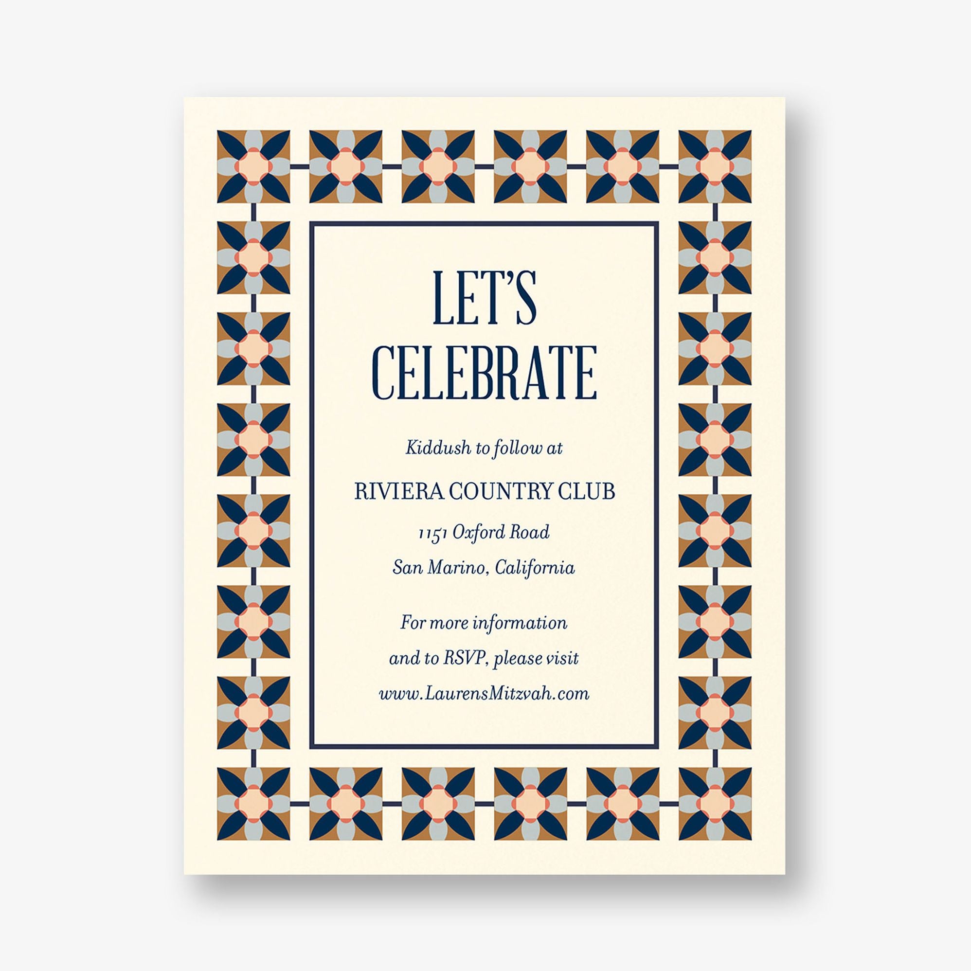 Floral Tile Bat Mitzvah Information - Image 2