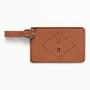 Modern Diamond Brown Luggage Tag