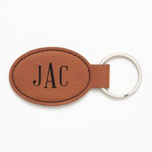 Simple Serif Monogram Brown Key Fob