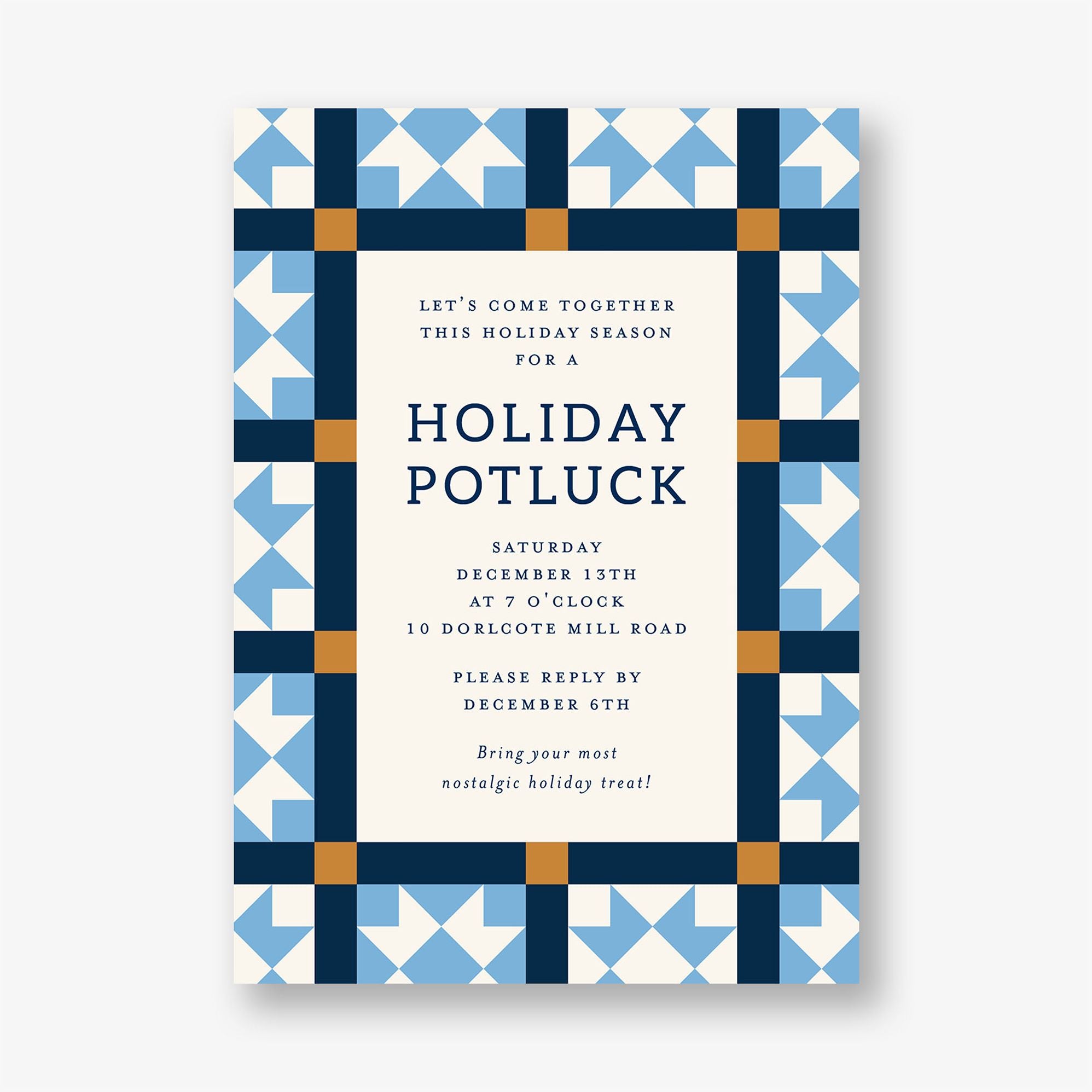 Patchwork Quilt Holiday Party Invitation - Image 2
