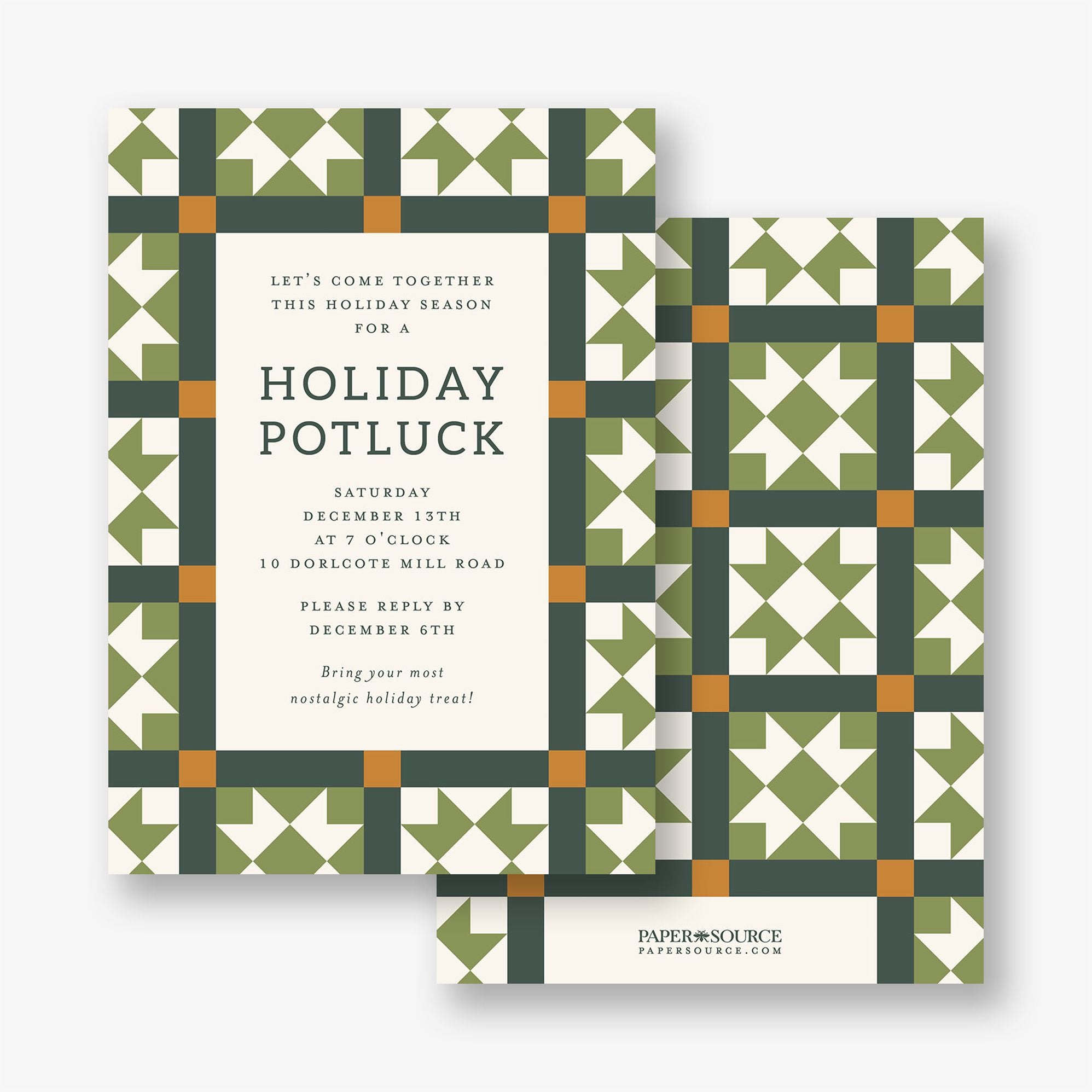 Patchwork Quilt Holiday Party Invitation - Image 3