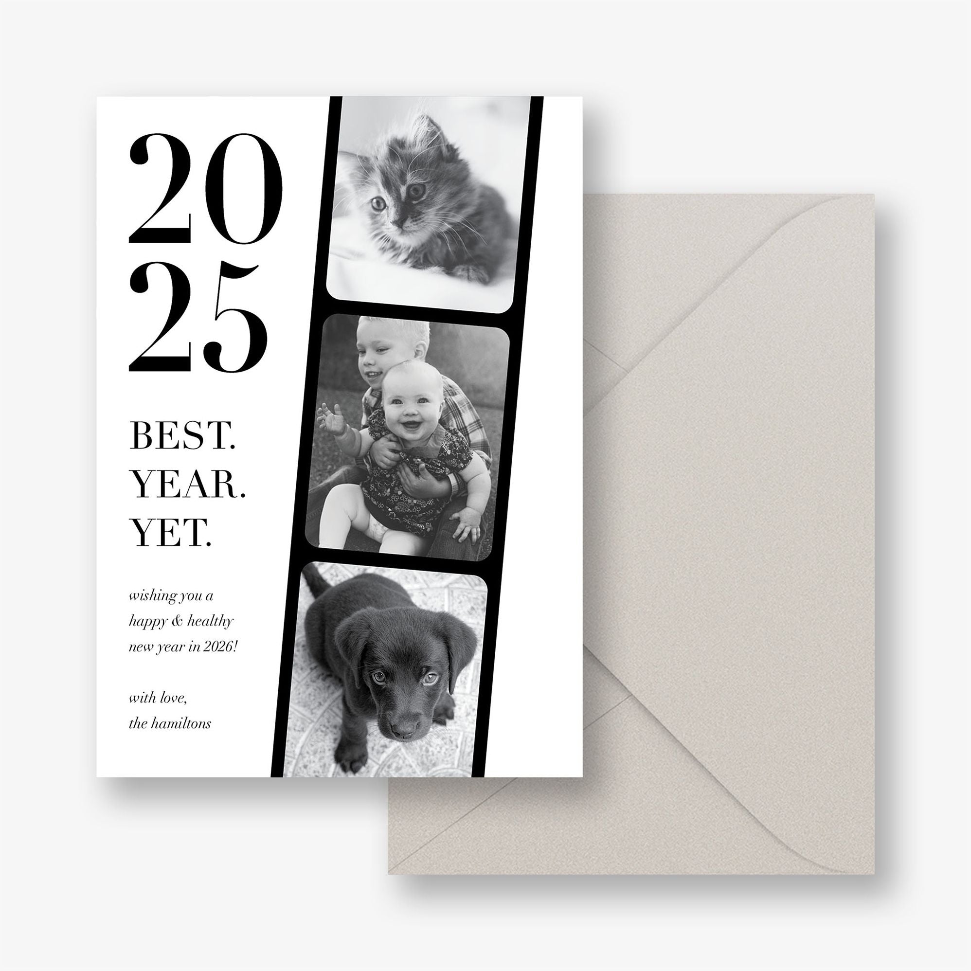 Best Year Filmstrip New Years Photo Card - Image 2