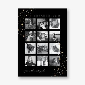 Twinkling Stars Foil New Years Photo Card