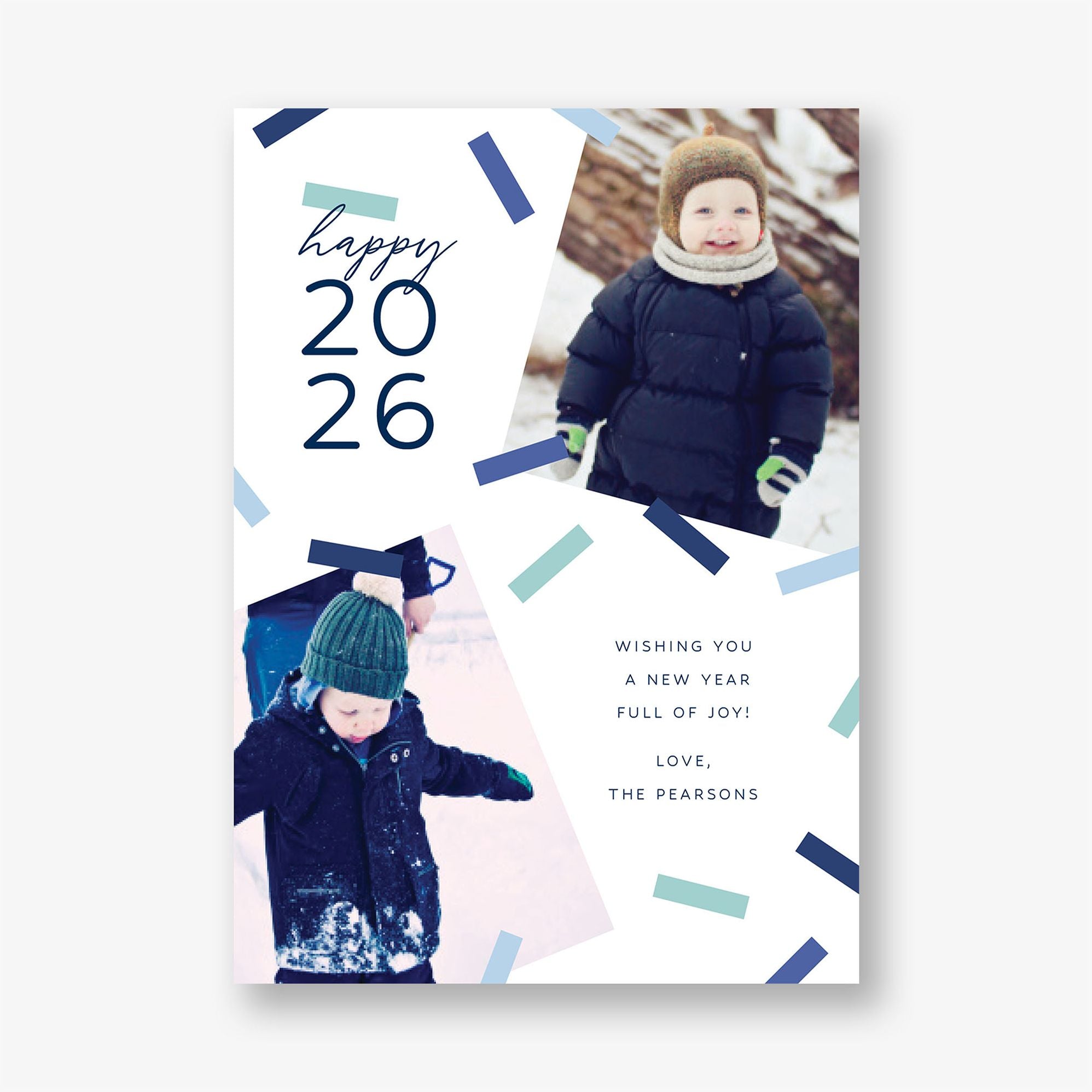 Cheerful Confetti New Years Photo Card - Image 2