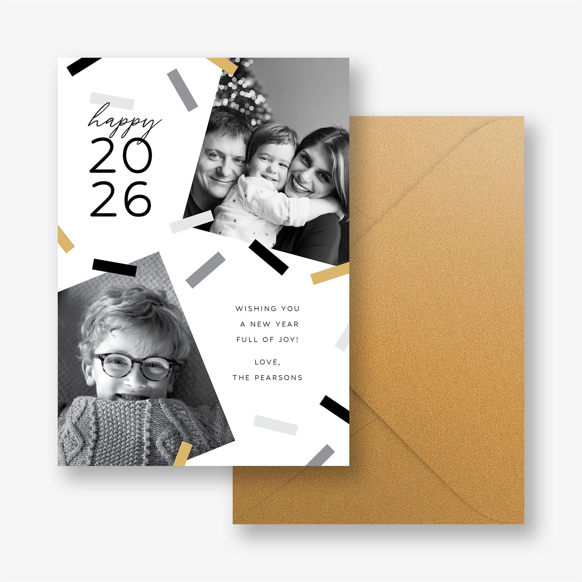 Cheerful Confetti New Years Photo Card - Image 3