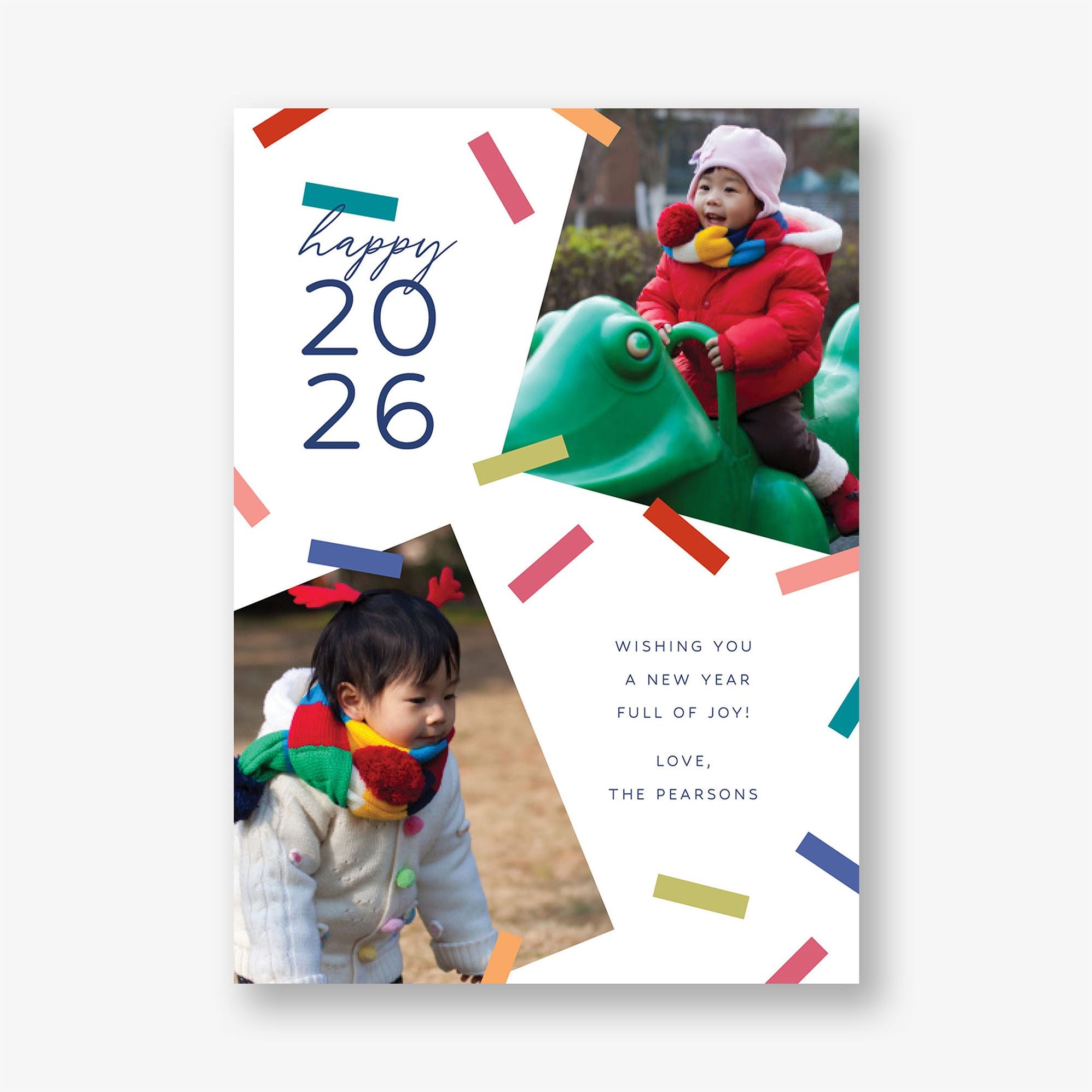 Cheerful Confetti New Years Photo Card - Image 4