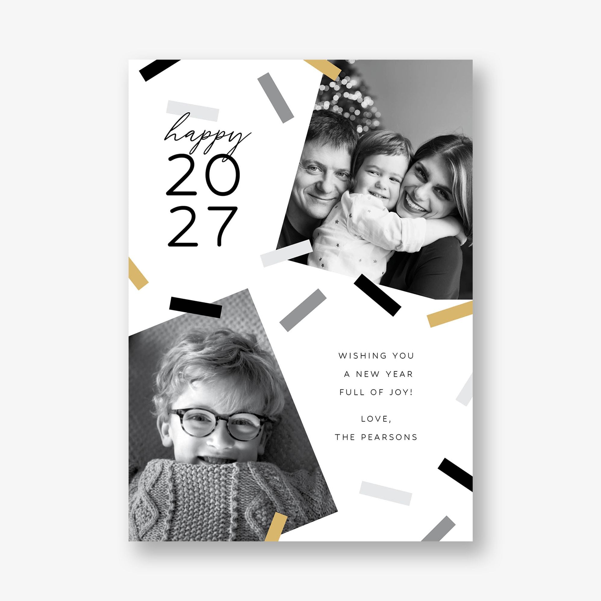 Cheerful Confetti New Years Photo Card - Image 7