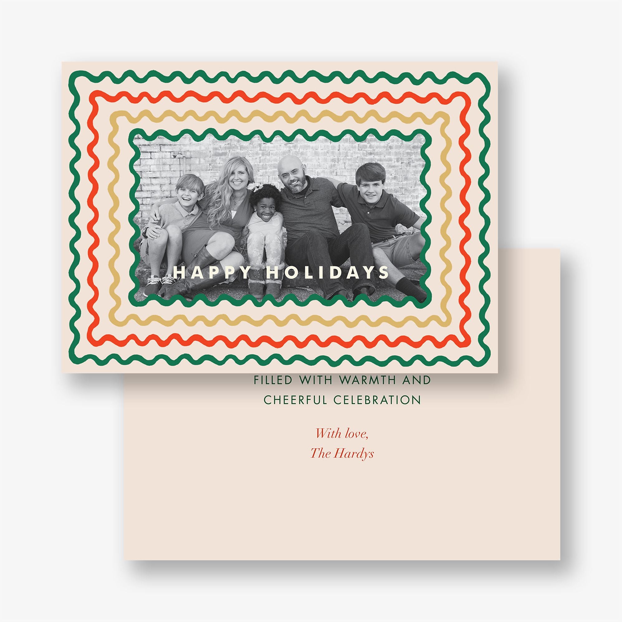 Holiday Ribbon Stripe Holiday Photo Card - Image 3