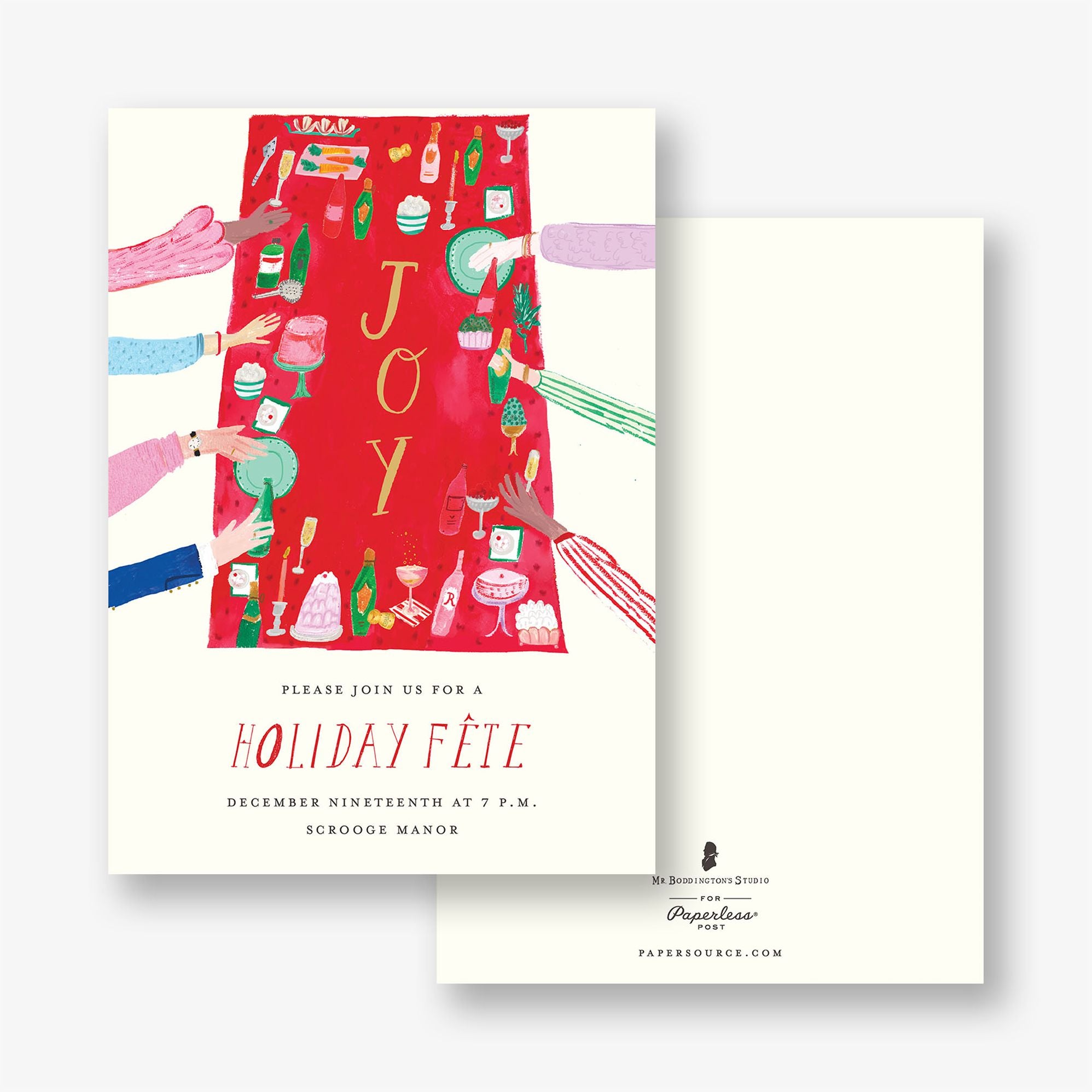 Joyful Dinner Holiday Party Invitation - Image 2