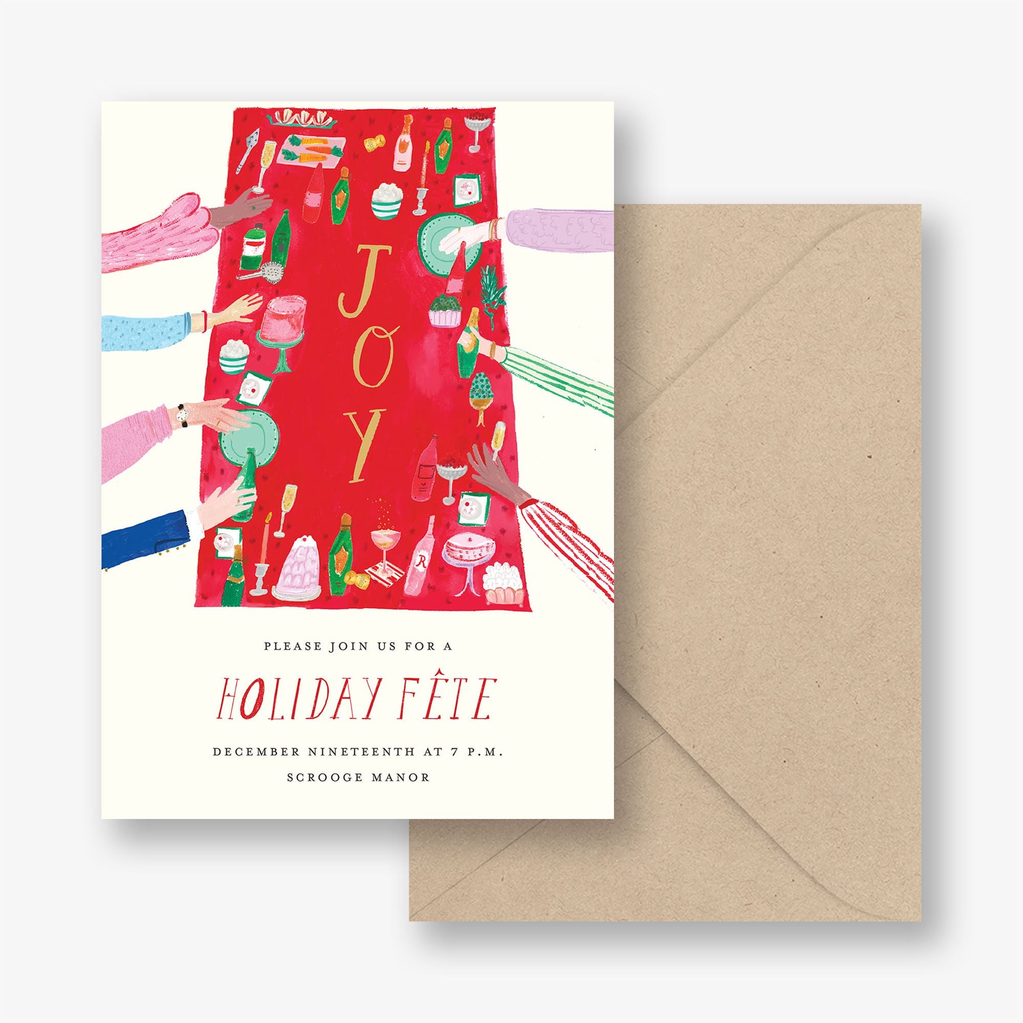Joyful Dinner Holiday Party Invitation - Image 3