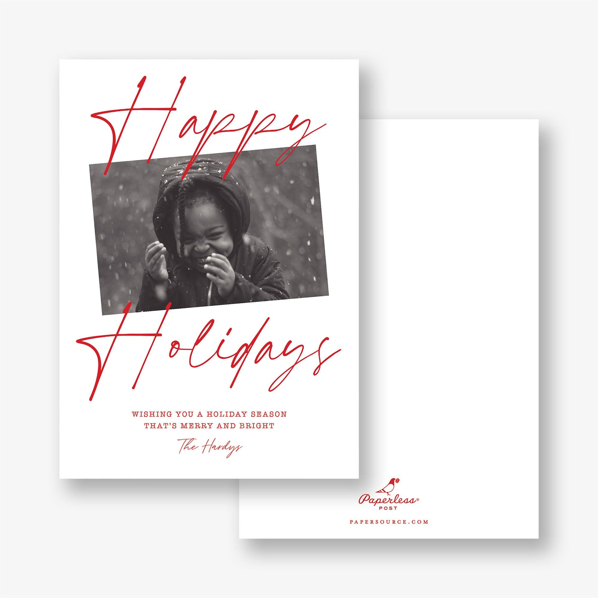 Pretty Script Holiday Photo Card - Image 2