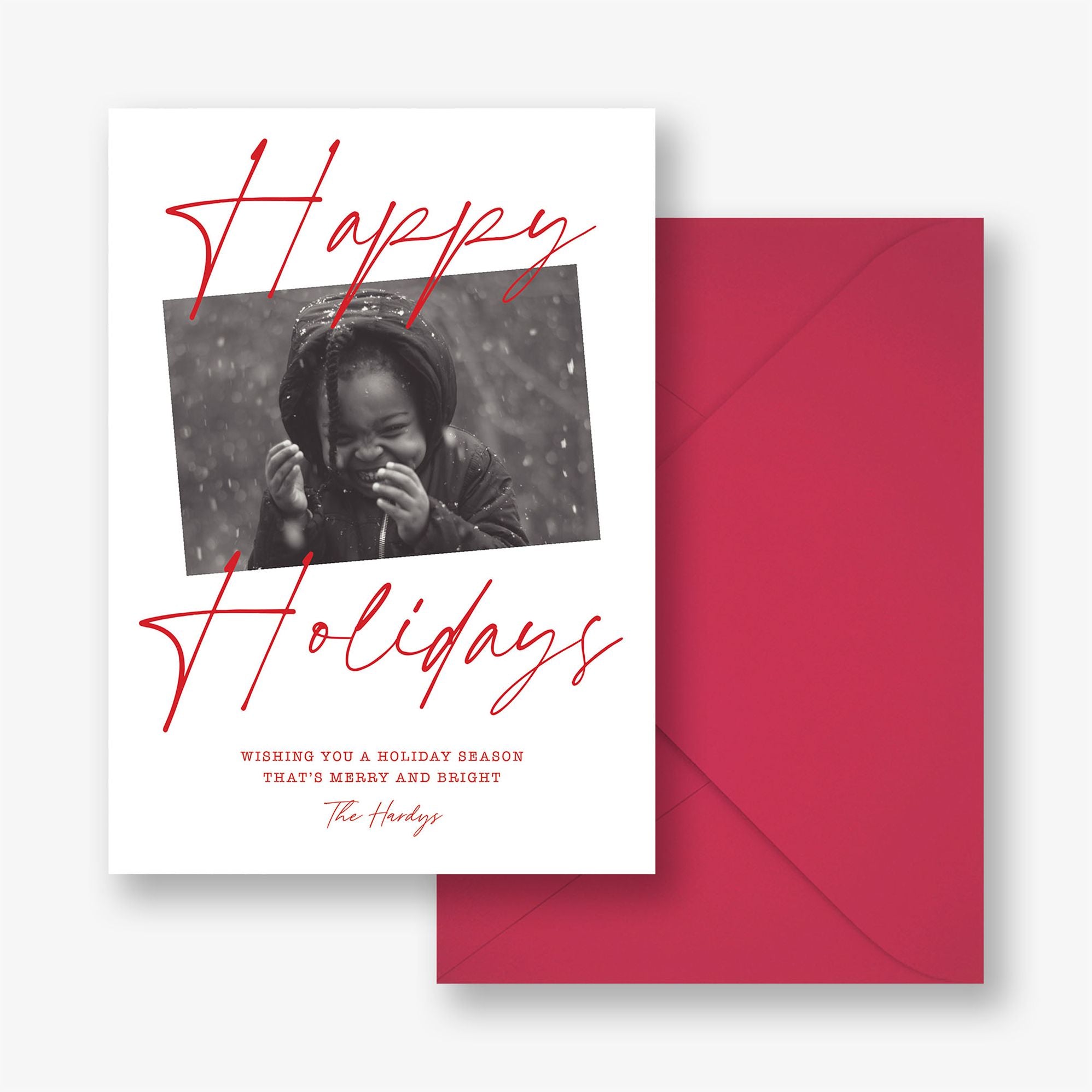 Pretty Script Holiday Photo Card - Image 3