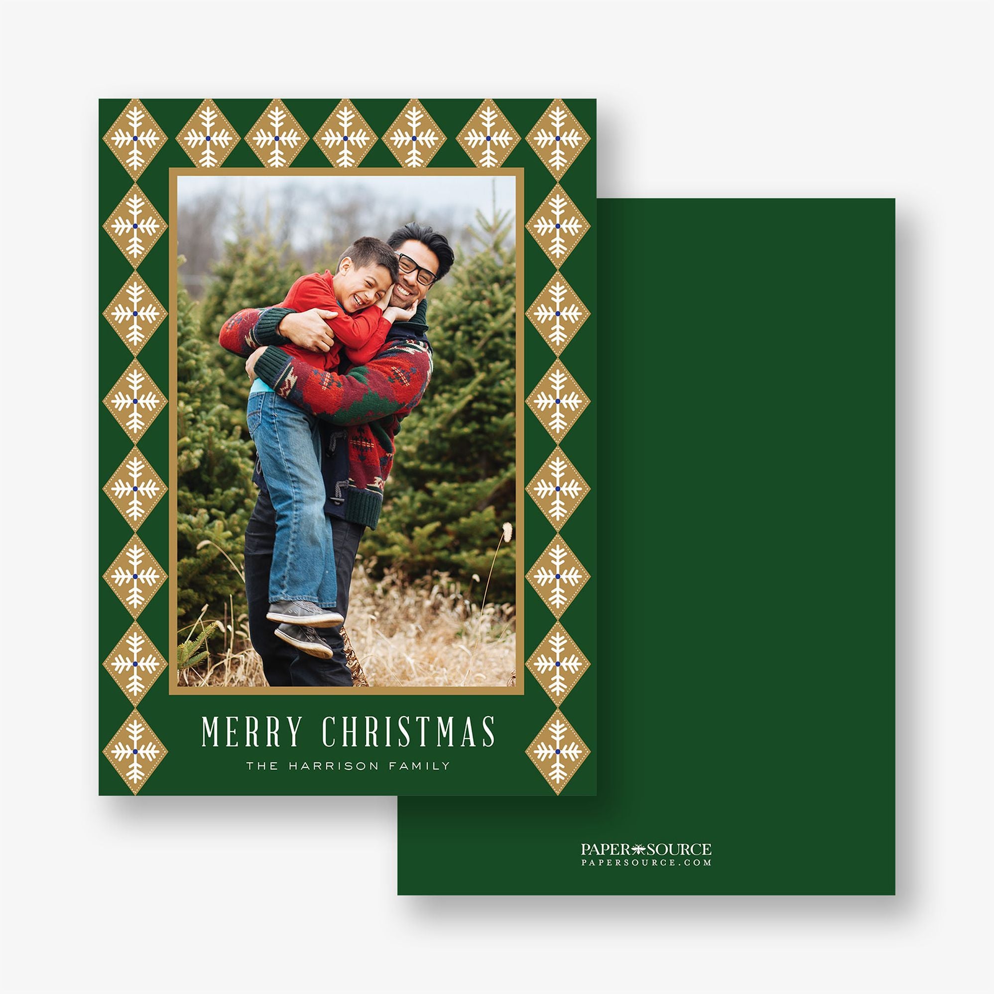 Diamond Snowflakes Holiday Photo Card - Image 2
