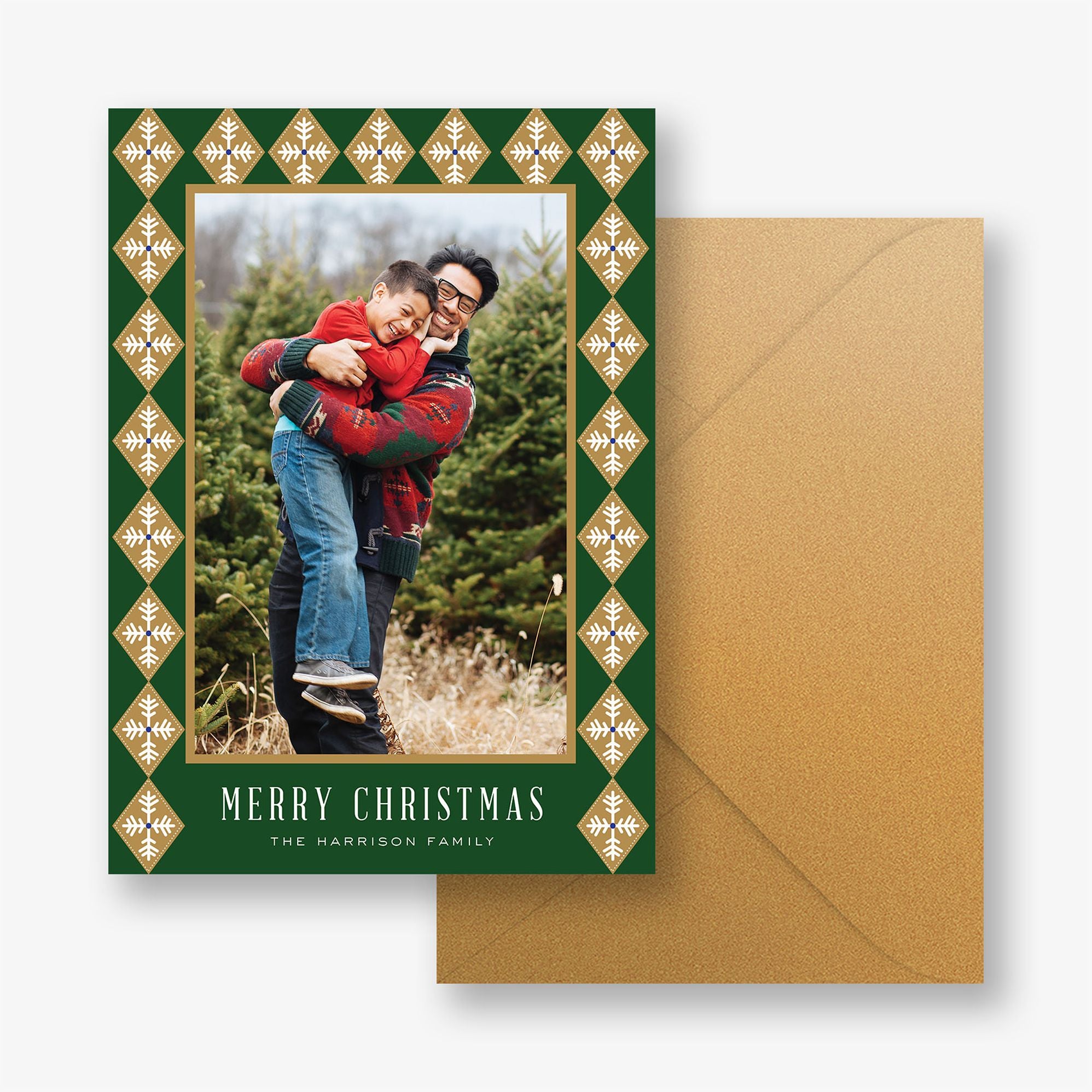 Diamond Snowflakes Holiday Photo Card - Image 3