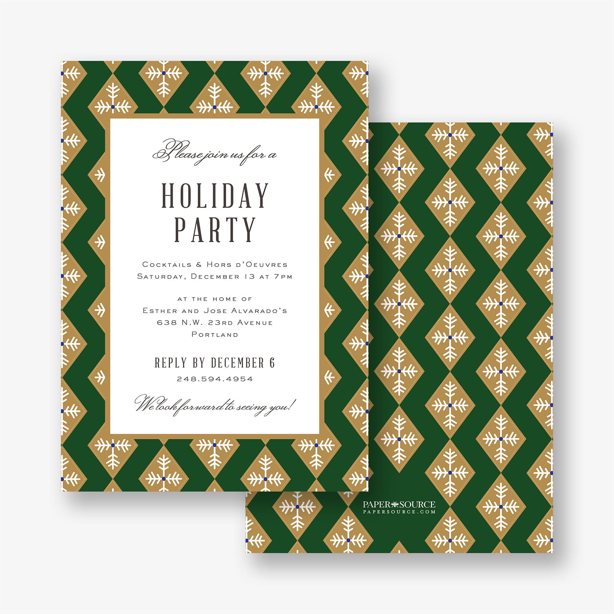Diamond Snowflakes Holiday Party Invitation - Image 3