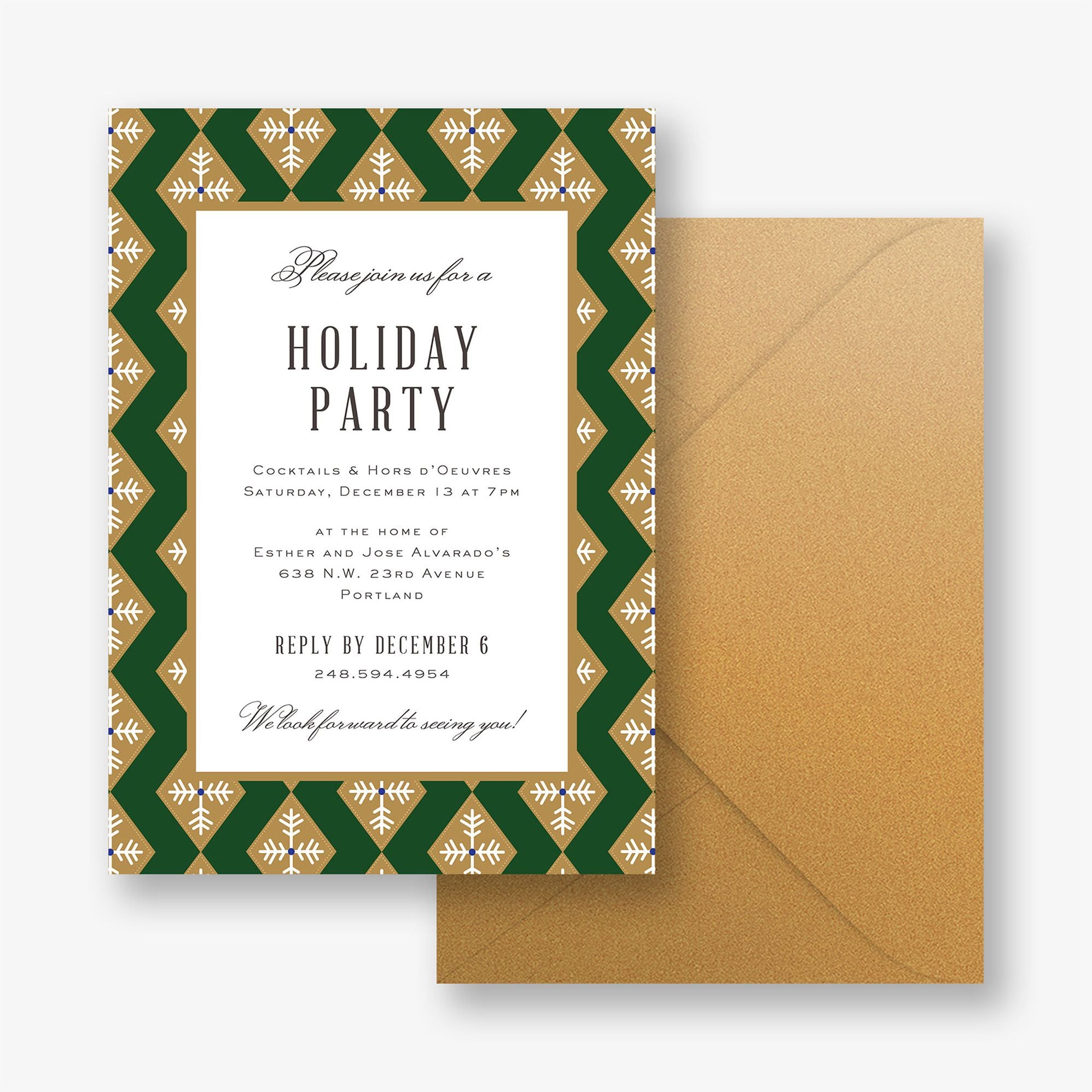 Diamond Snowflakes Holiday Party Invitation - Image 4