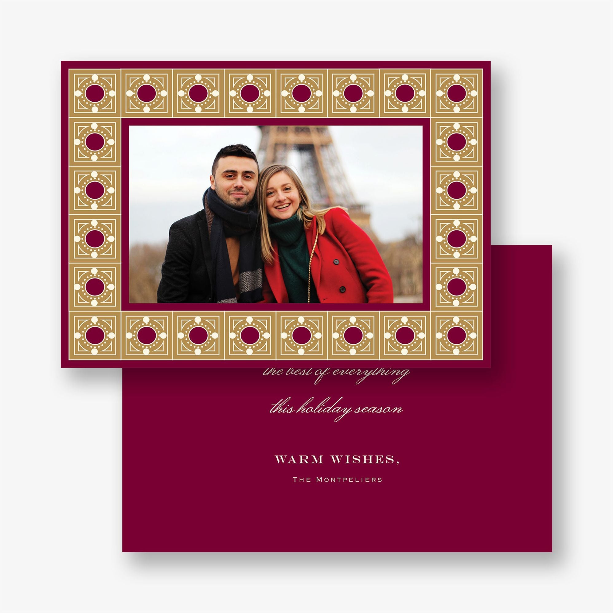Garnet Tile Frame Holiday Photo Card - Image 3