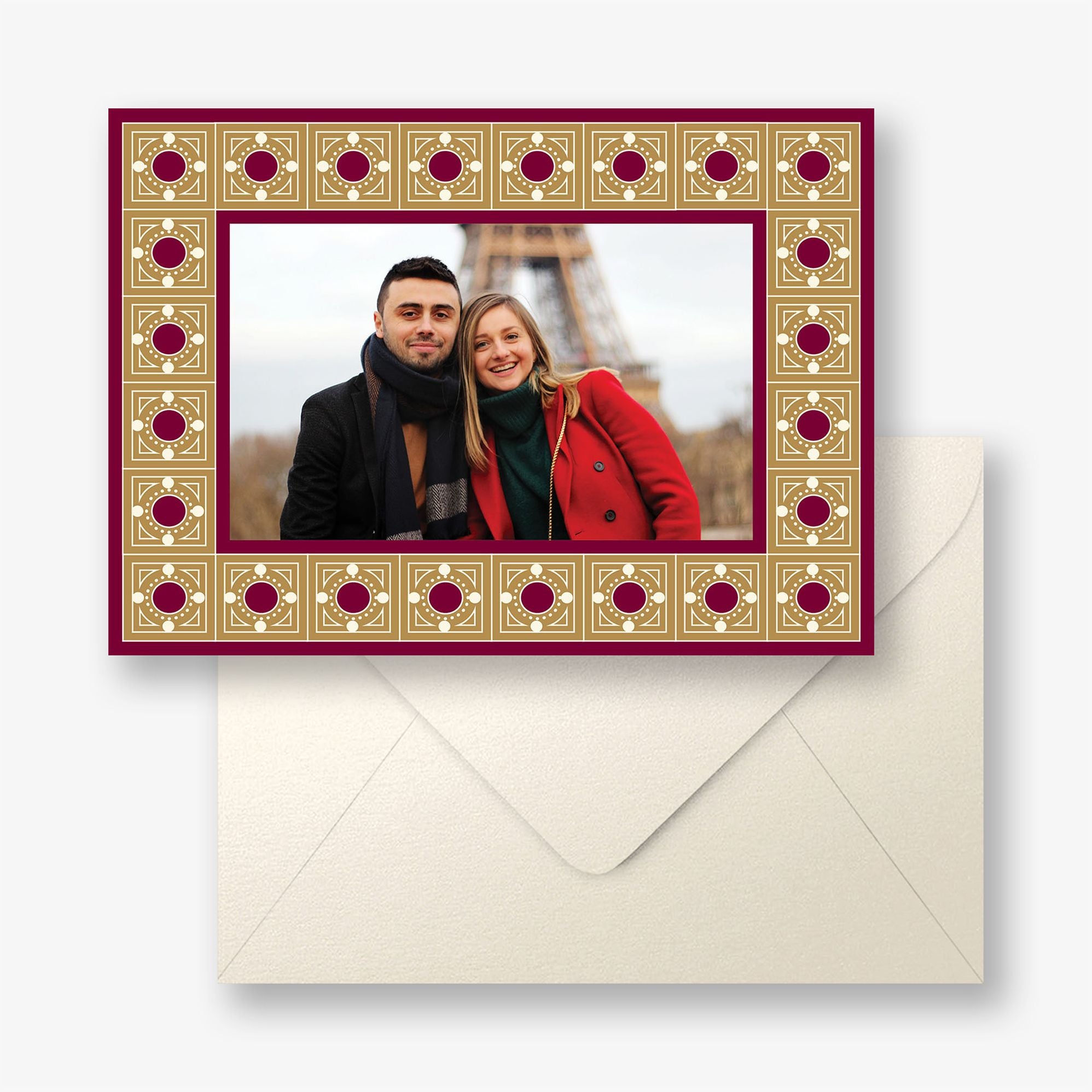 Garnet Tile Frame Holiday Photo Card - Image 4