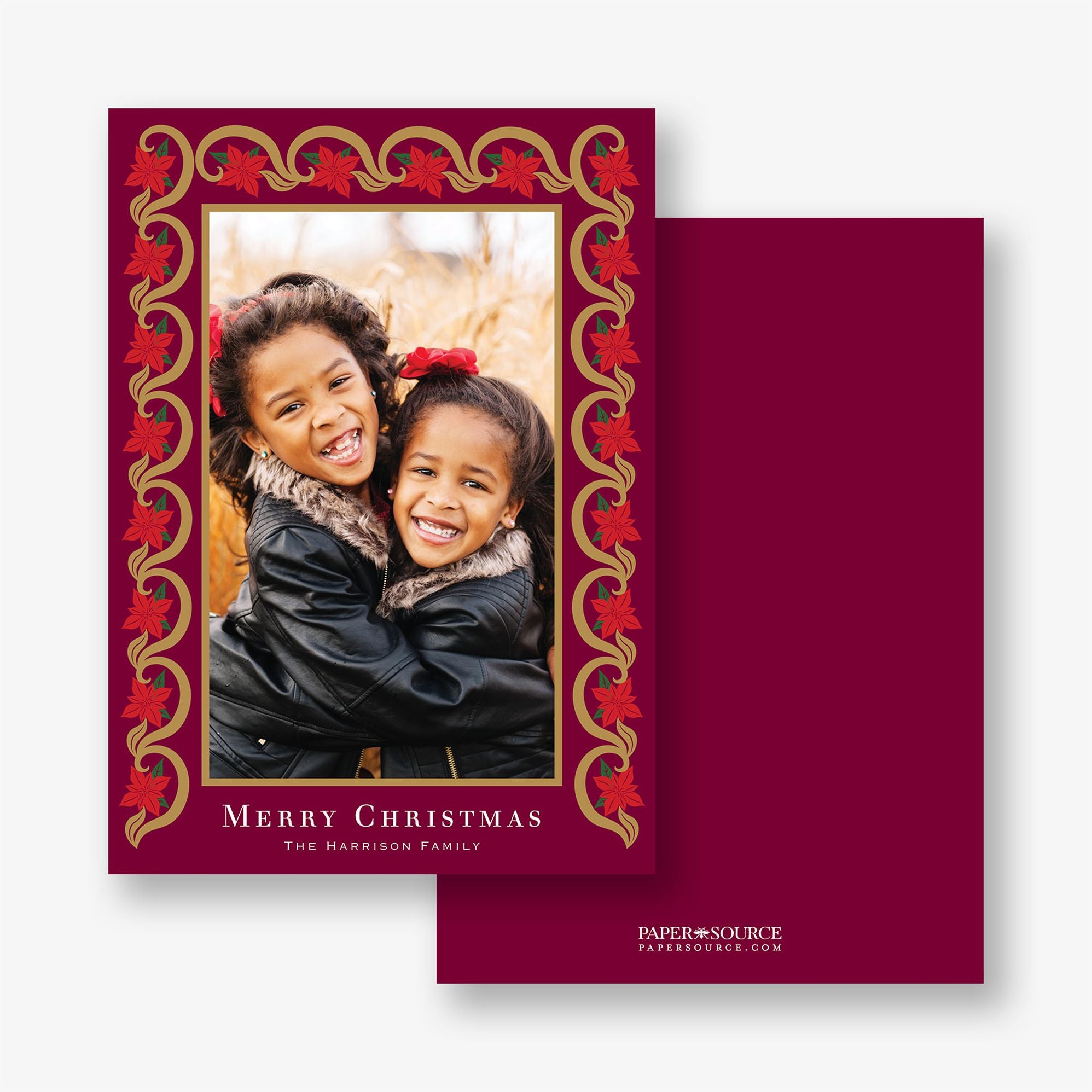 Gilded Poinsettia Holiday Photo Card - Image 4