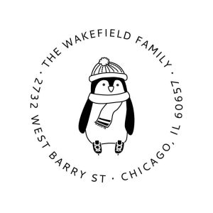 Skating Penguin Custom Stamp and Stamp Tool