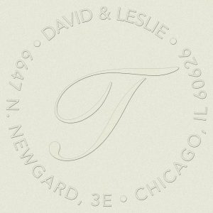 Circle Script Initial Custom Embosser Plate