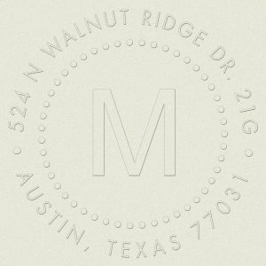 Single Bold Monogram Custom Embosser Plate