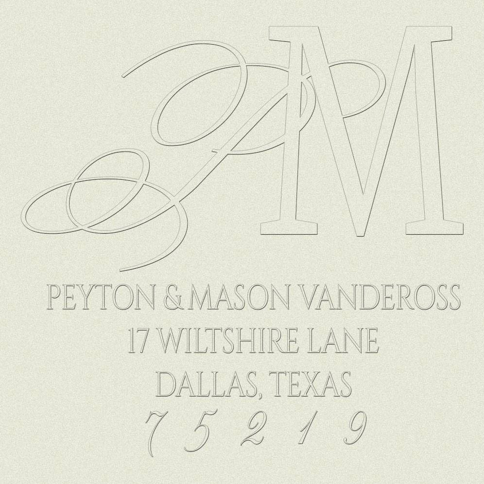 Serif Script Pair Custom Embosser Plate