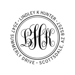Scroll Monogram Custom Stamp and Stamp Tool