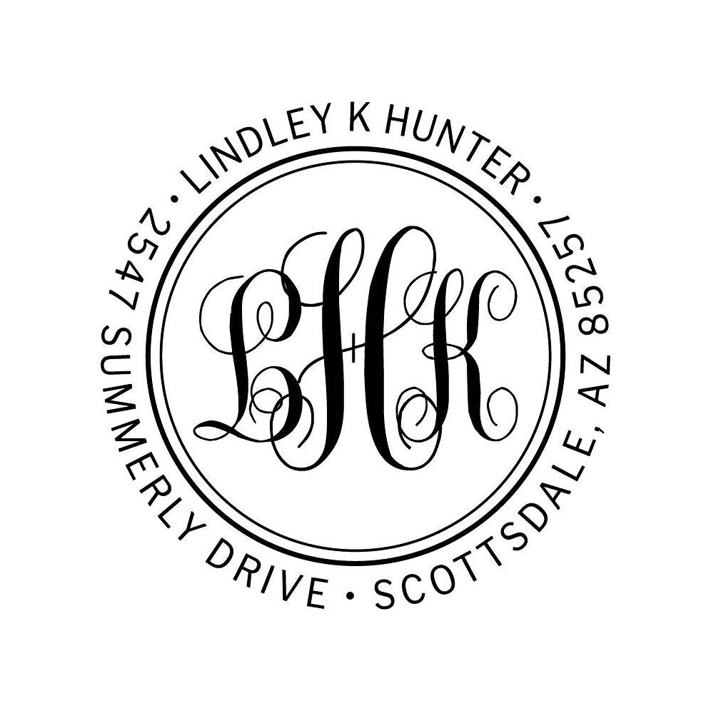 Scroll Monogram Custom Stamp