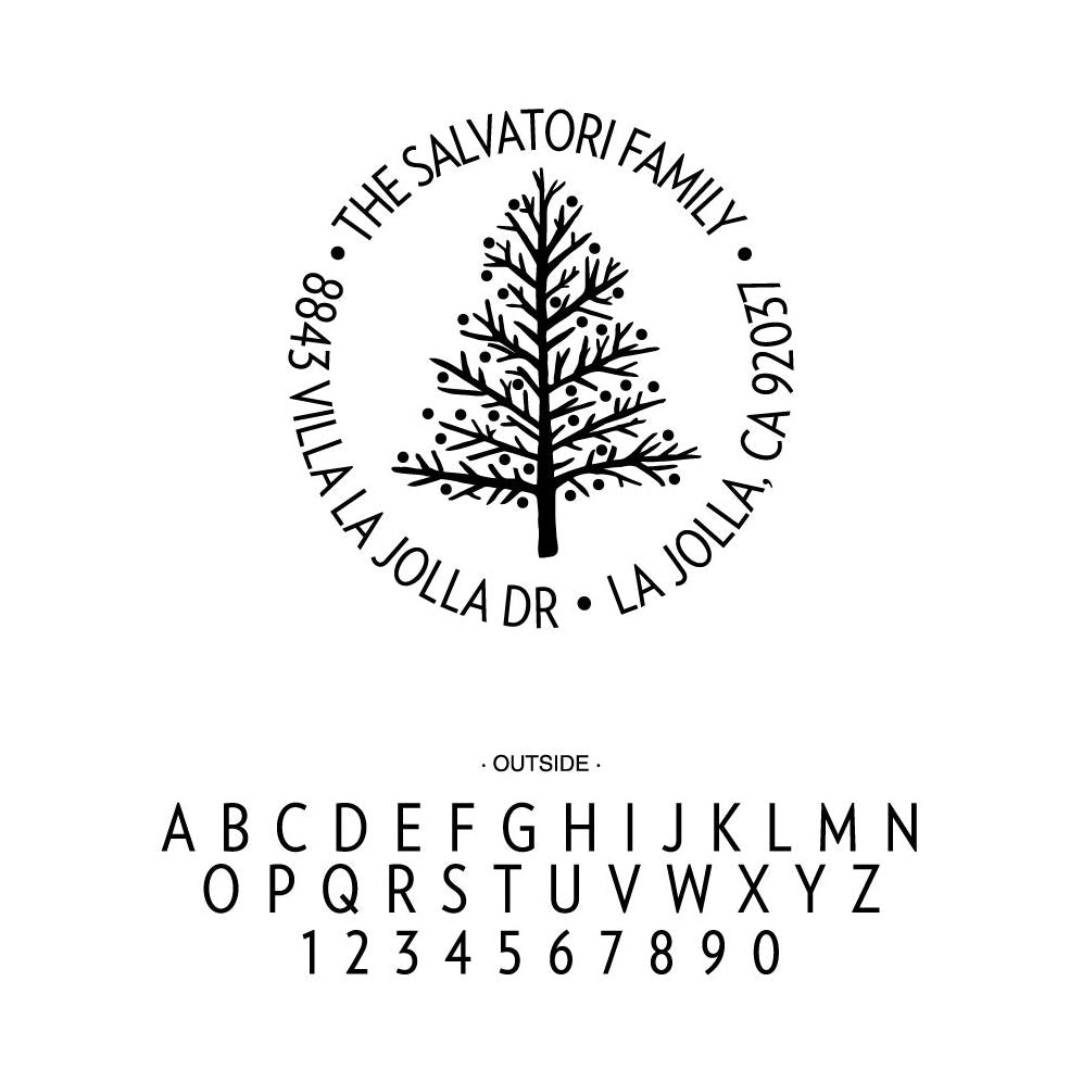 Fir Tree Circle Custom Stamp - Image 2