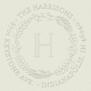 Monogram Wreath Custom Embosser Plate