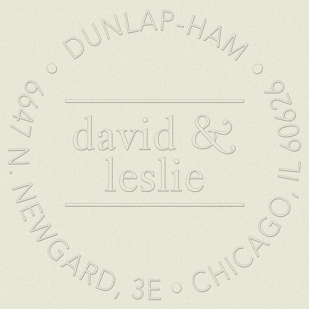 Circle Ampersand Custom Embosser Plate with Embossing Tool