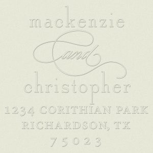 Script Accent Custom Embosser Plate with Embossing Tool