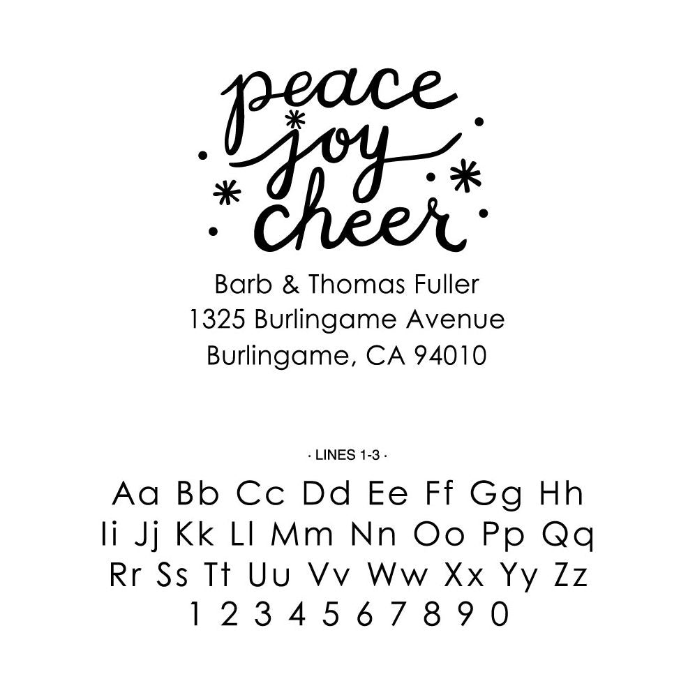 Peace Joy Cheer Script Custom Stamp - Image 2