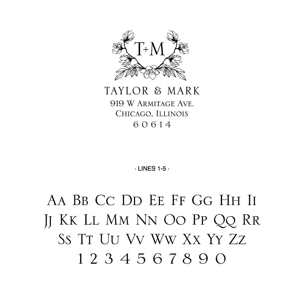 Floral Crest Custom Stamp - Image 2