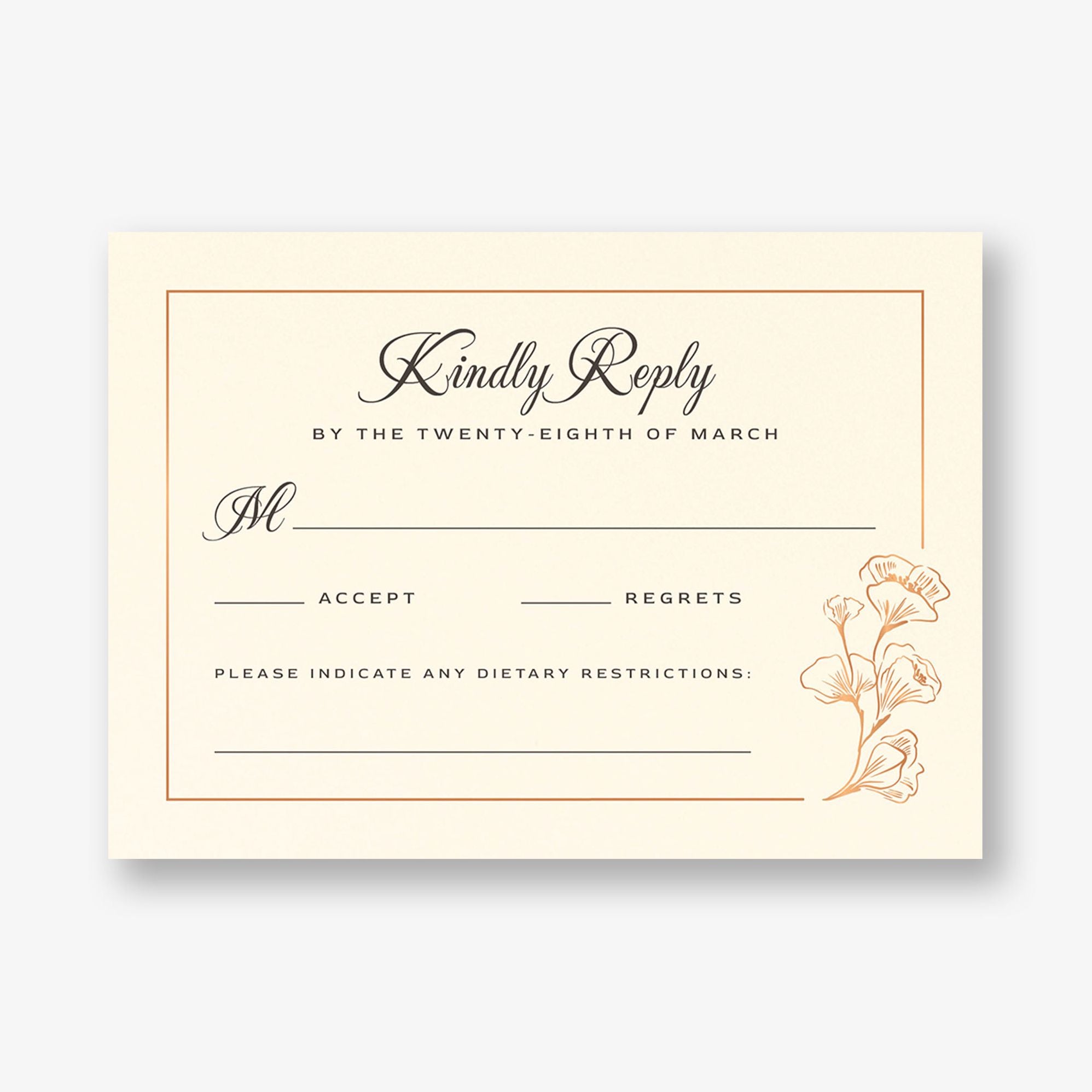 Vintage Magnolia Frame Foil Response Card - Image 2