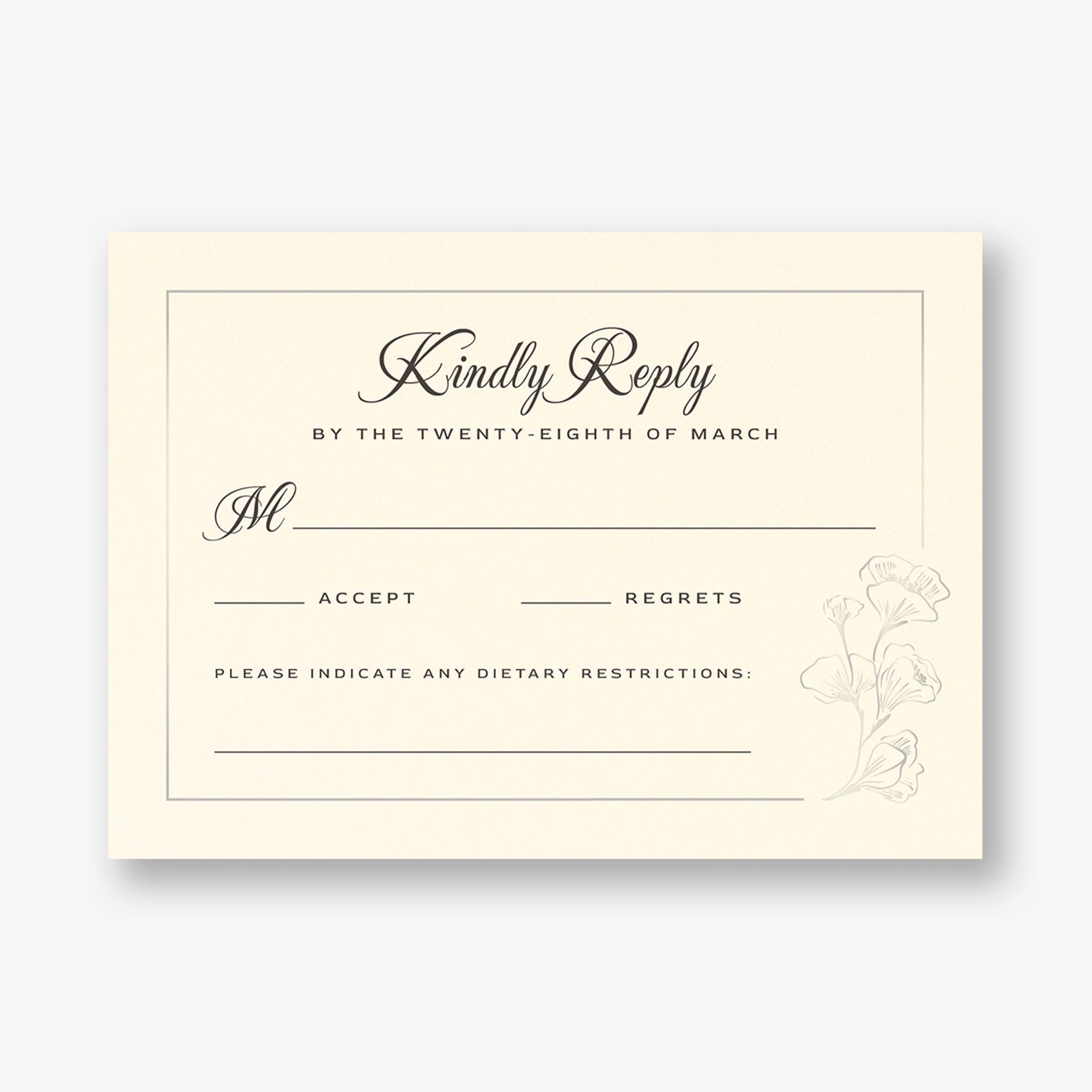 Vintage Magnolia Frame Foil Response Card - Image 3